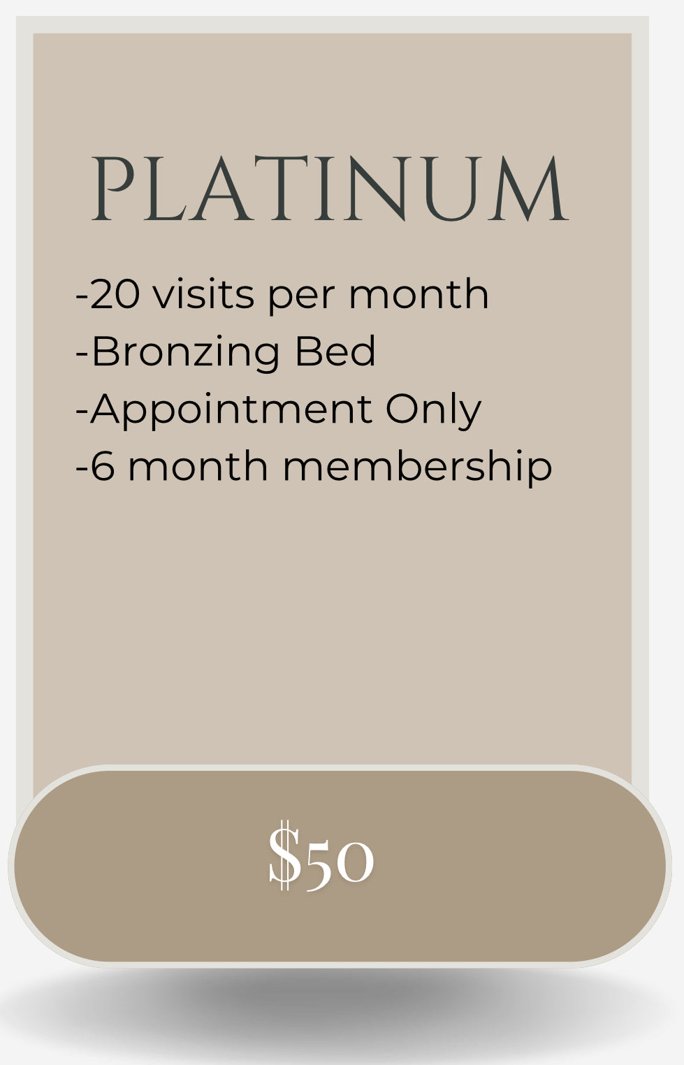 Platinum Tanning Bed Membership