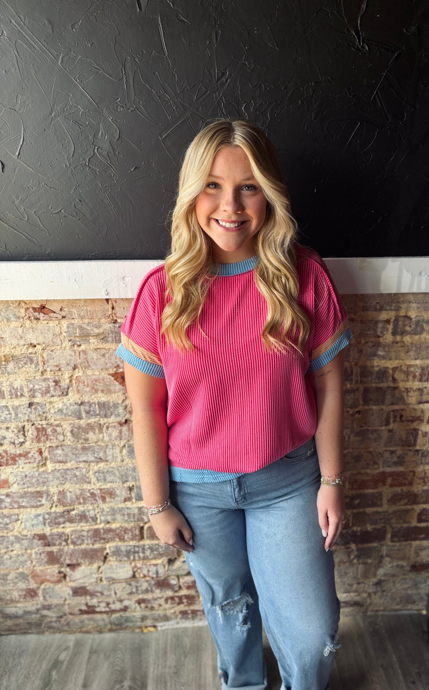 Bubble Popped Ribbed Tee