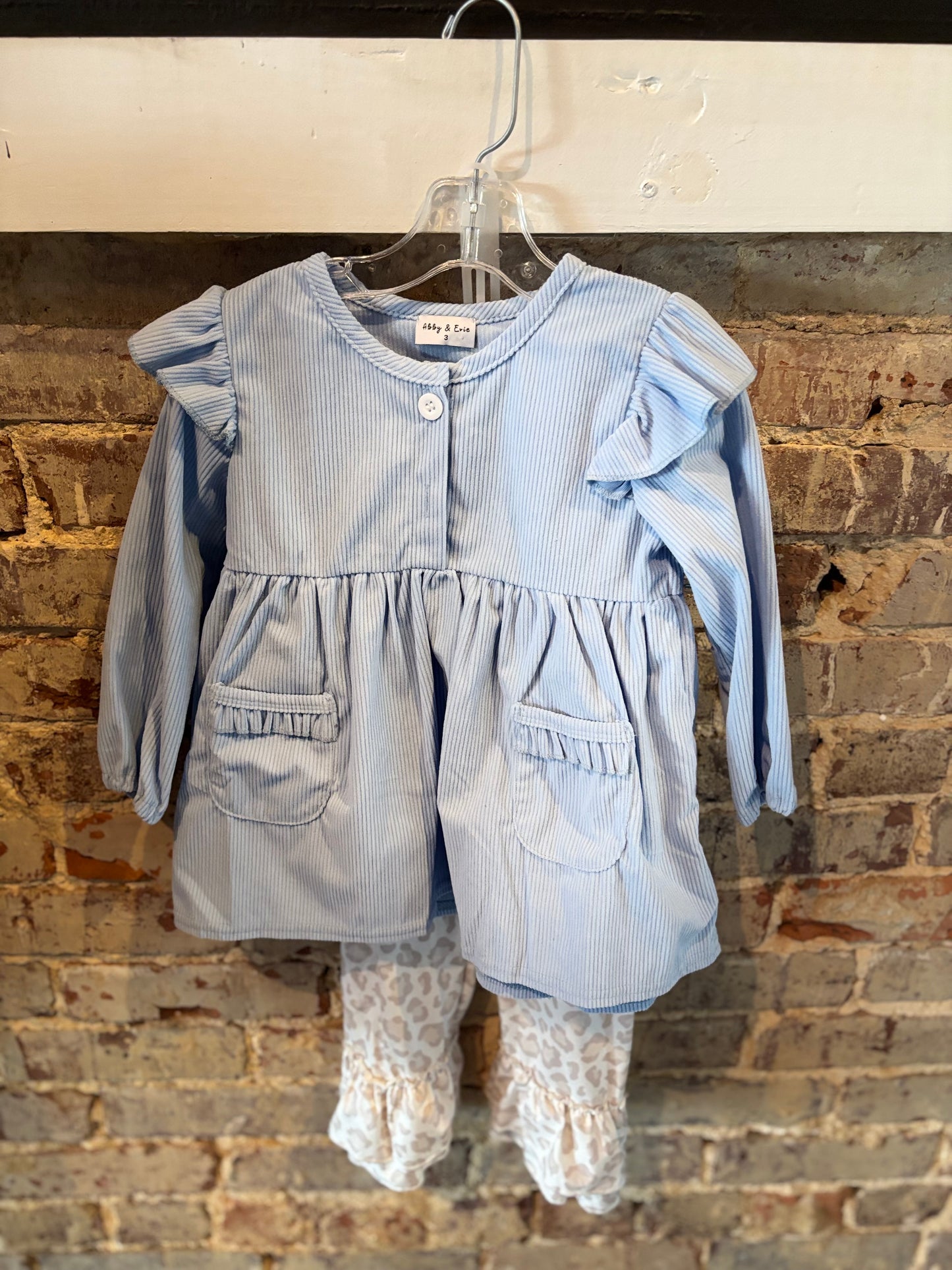 Girls Cheetah Ruffled 2 Piece Set