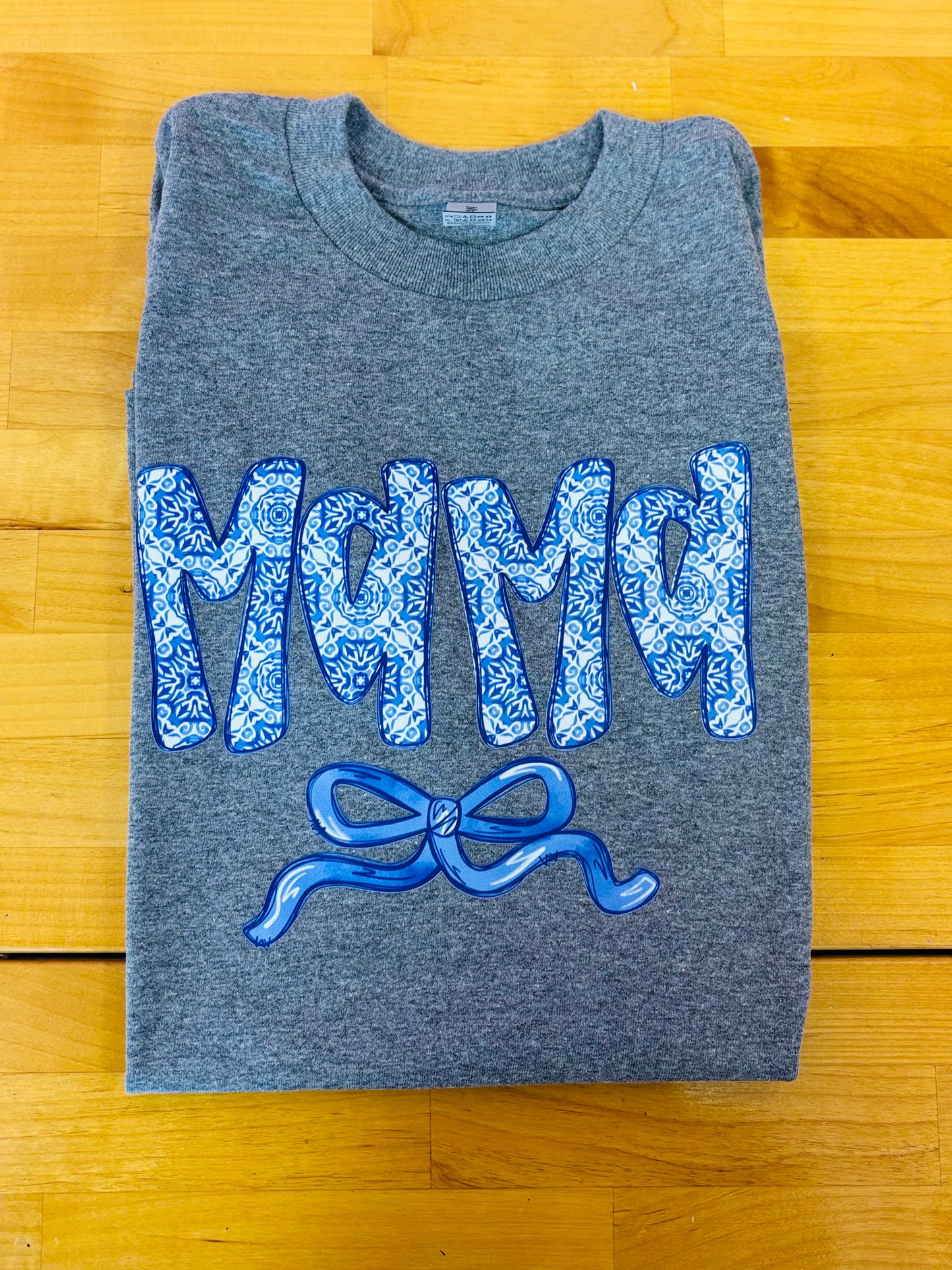 Mama Blue Bow Tee