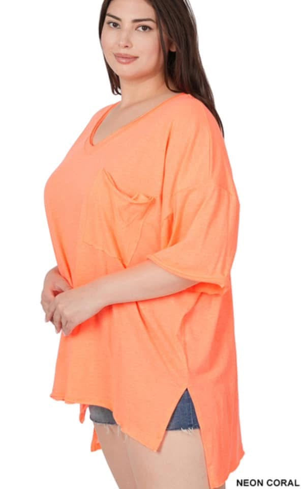 Coral Zenana Pocket Tee