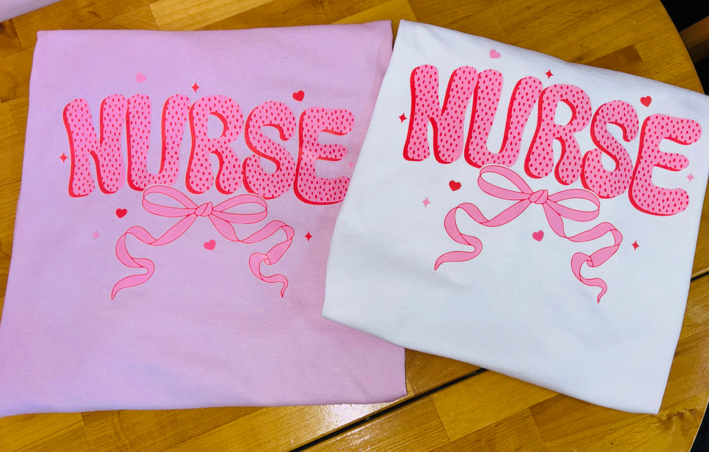 Pink Nurse Bow Tee