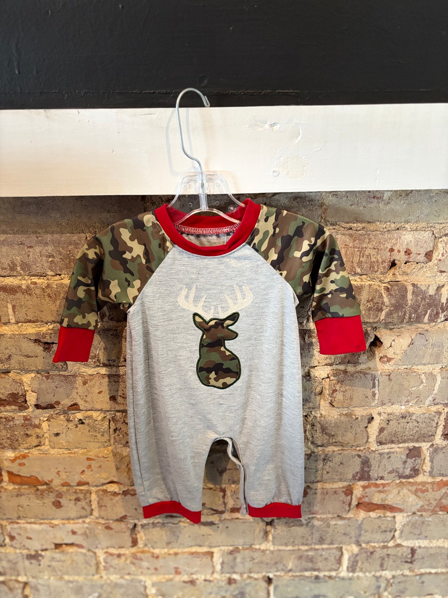 Camouflage Appliqué Deer Romper