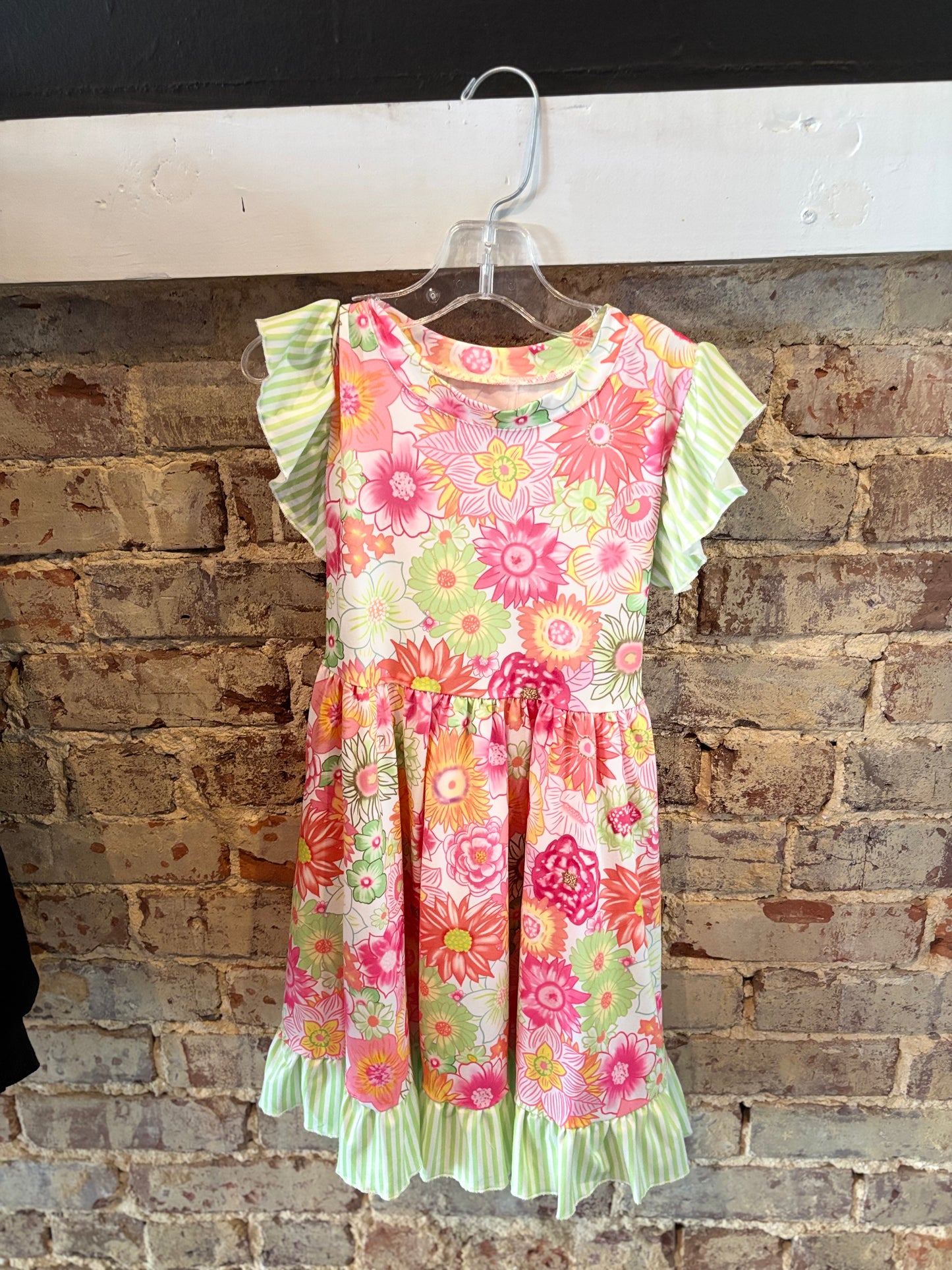 Orange, Pink, and Green Swirl Dress
