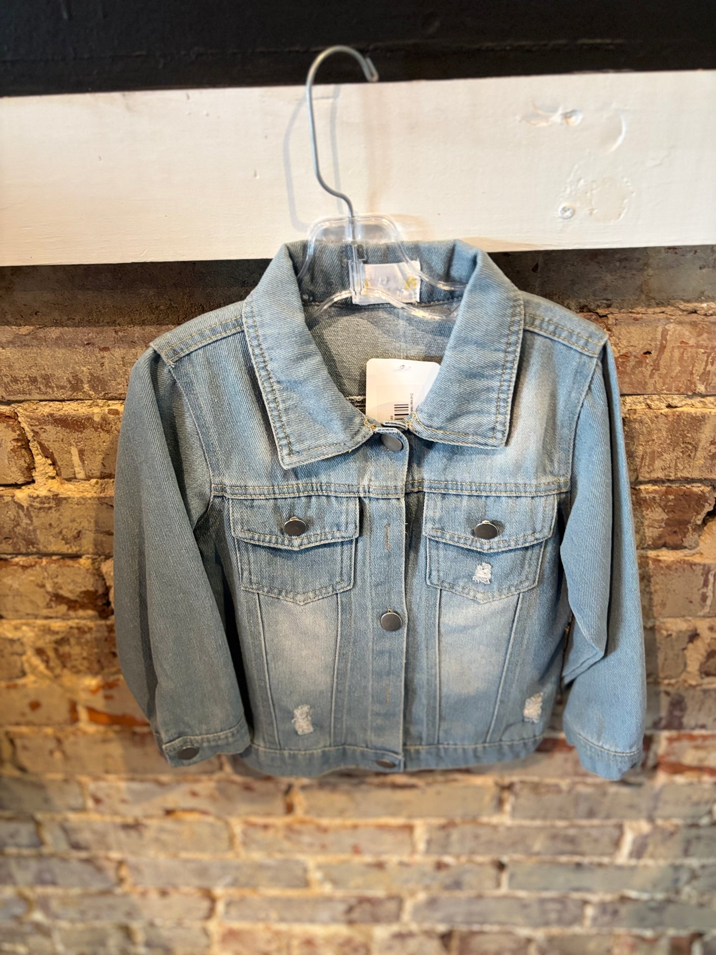 Distress Heart Seqined Denim Jacket