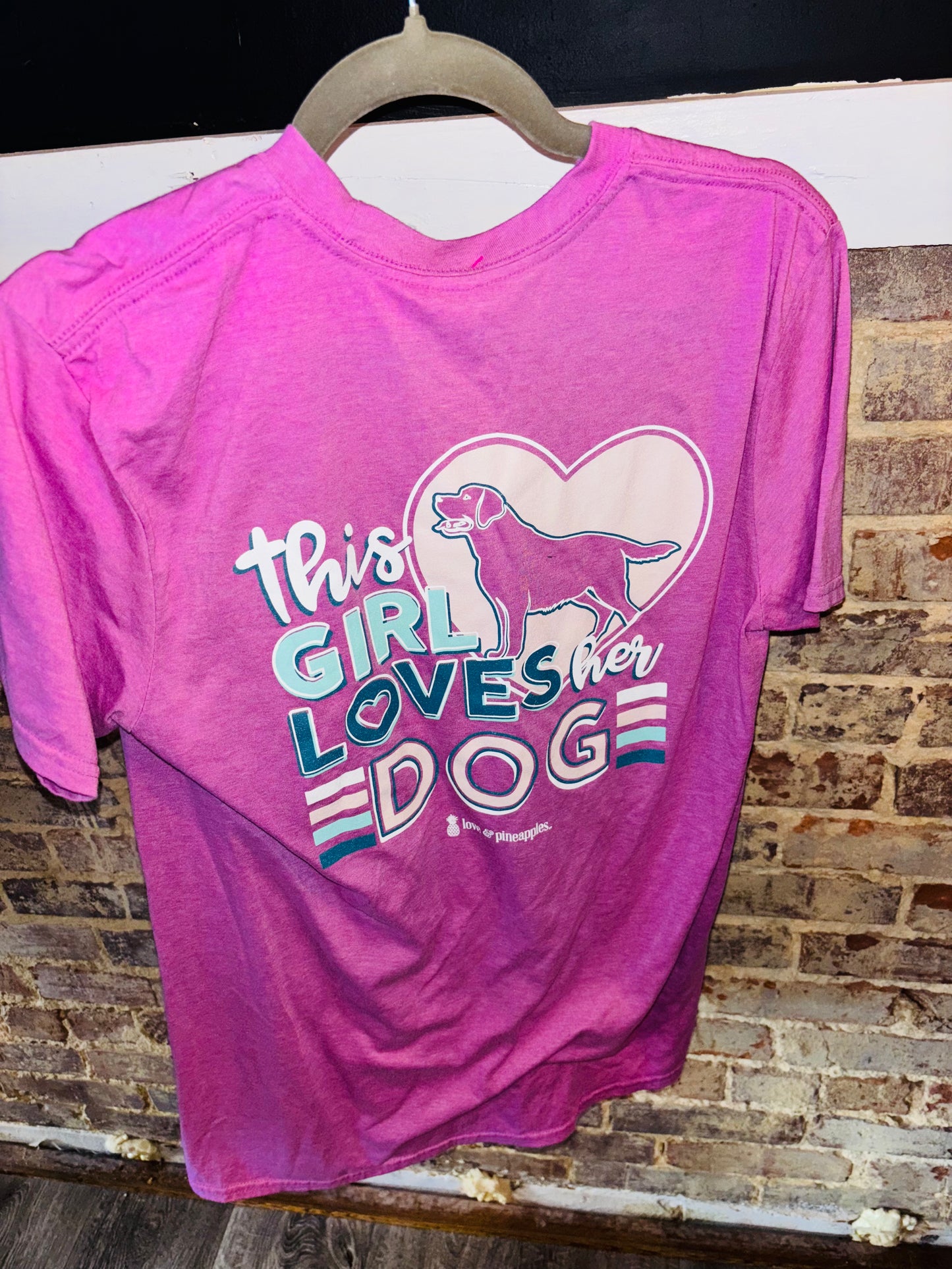 Women’s Pink Dog Lover Tee Large