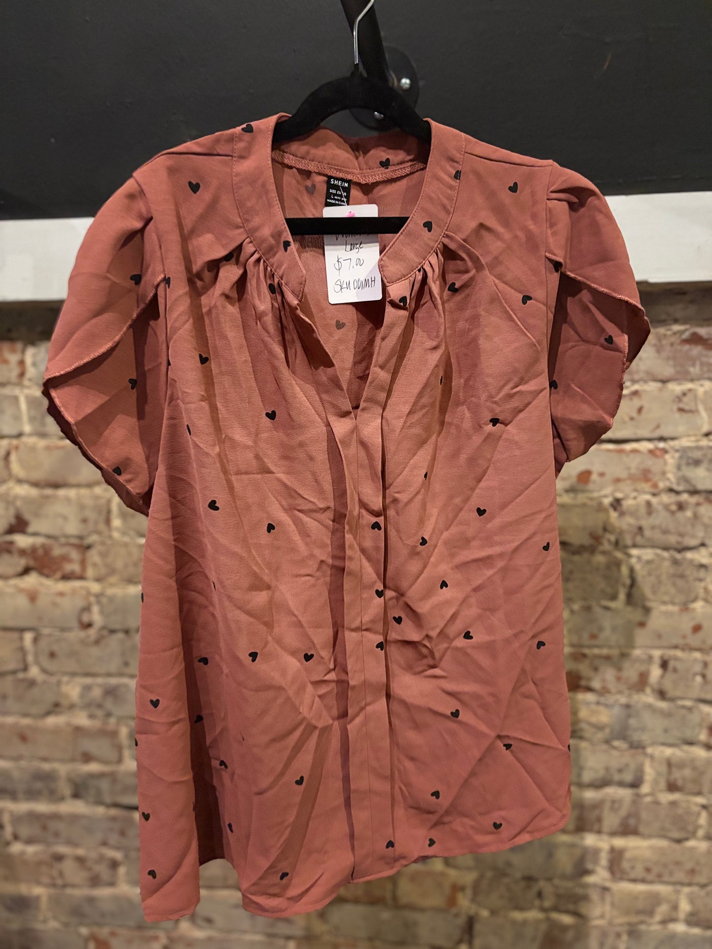 Spotted Heart Shein Top