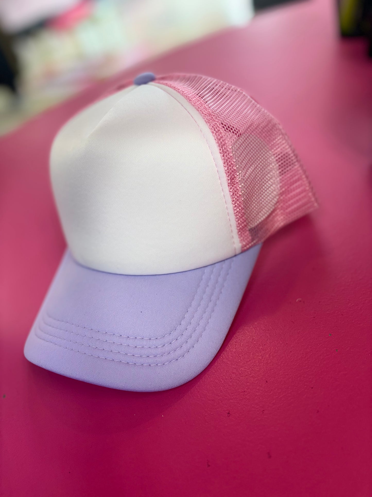 Purple on Pink Trucker Hat
