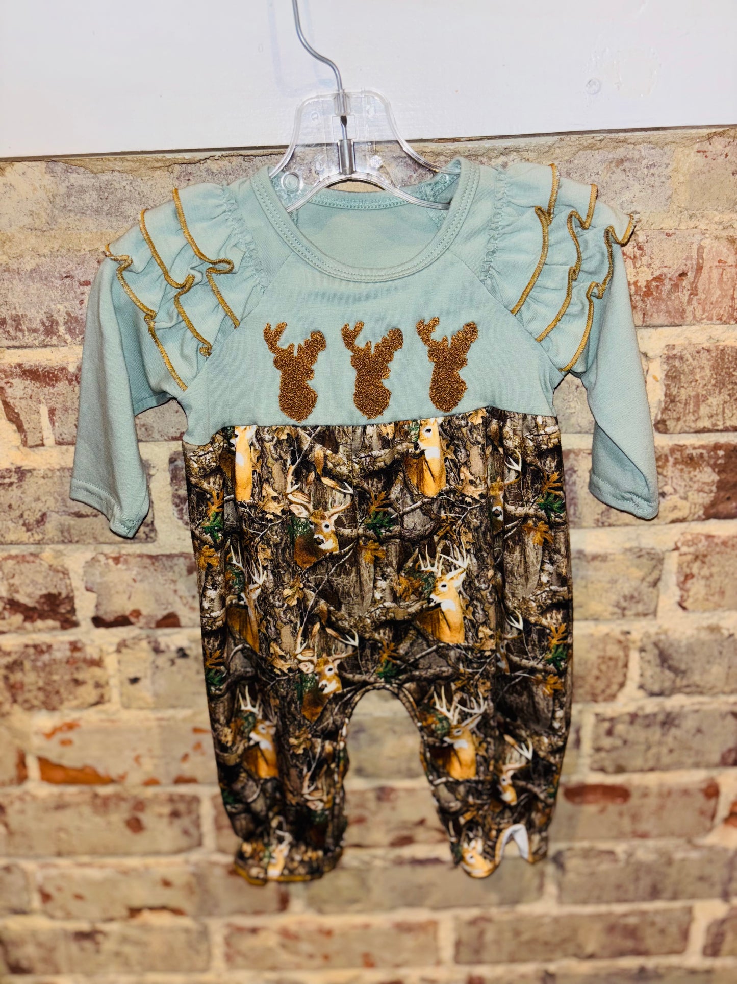 Girls Camo Deer Romper