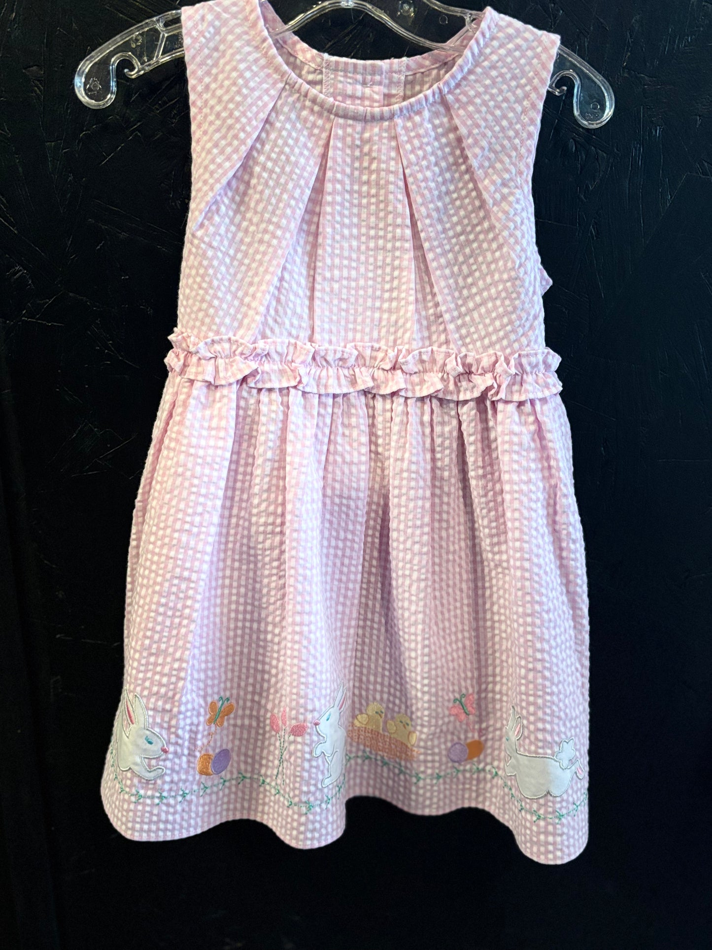 Pink Bunny Seersucker Dress