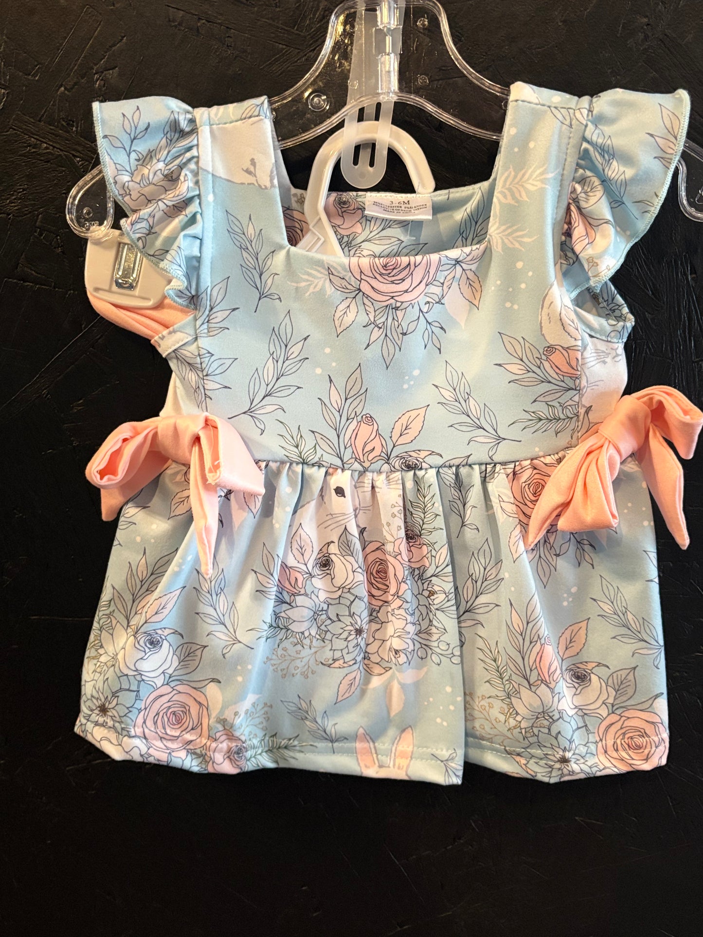 Sky Blue Floral Bunny Set