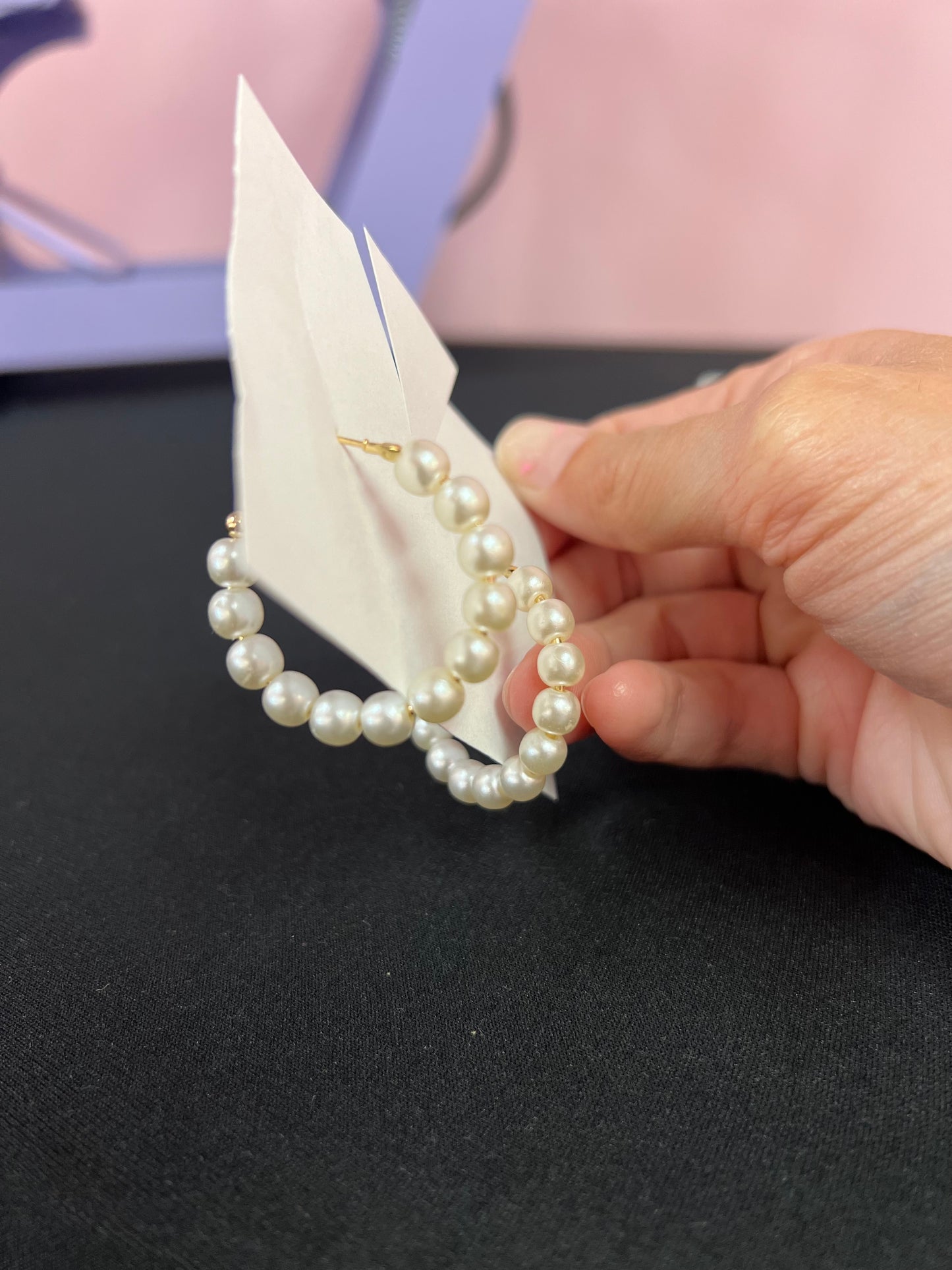 Pearl Hoop Earrings
