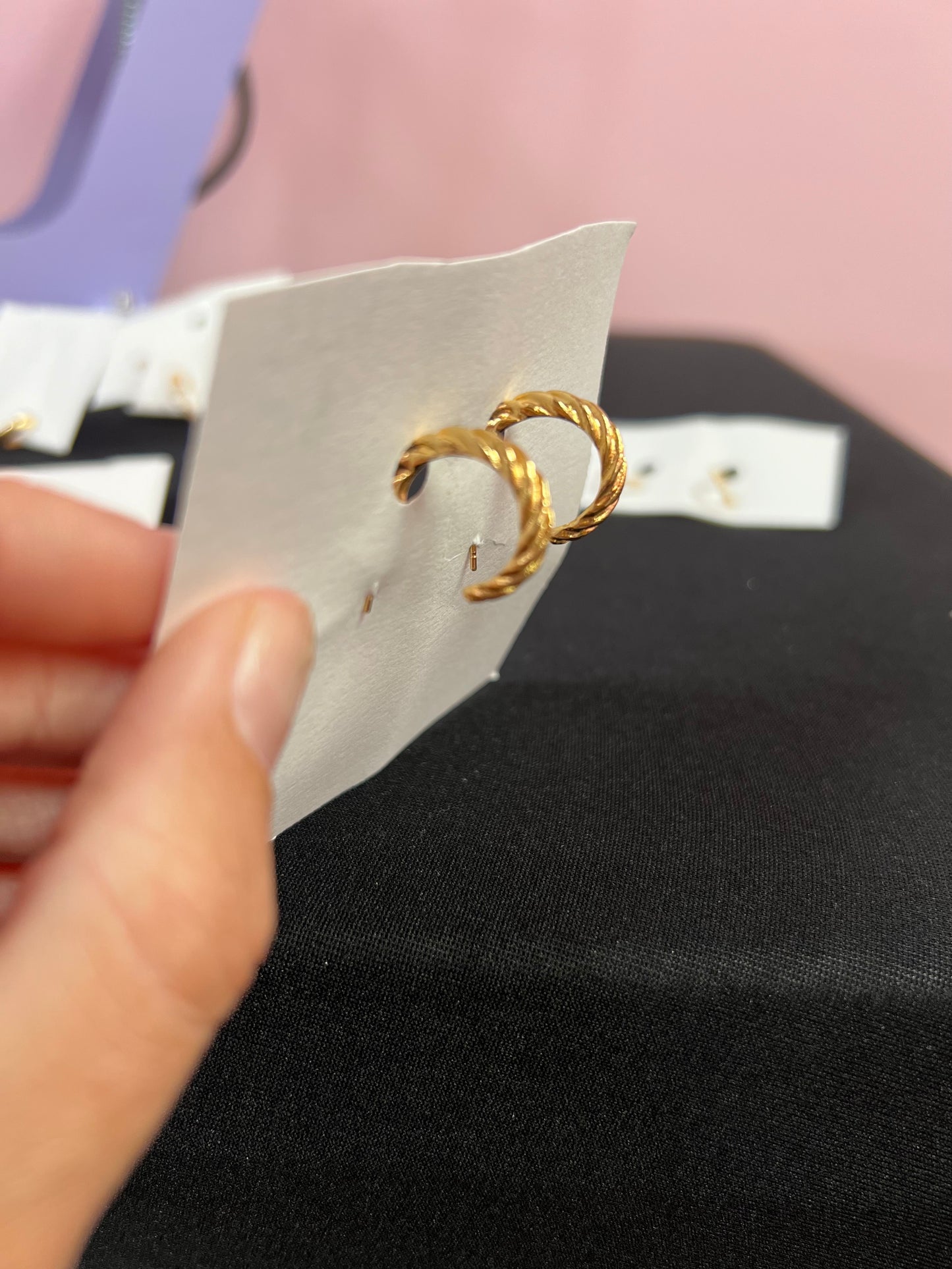 Gold Threaded Hoop Earrings