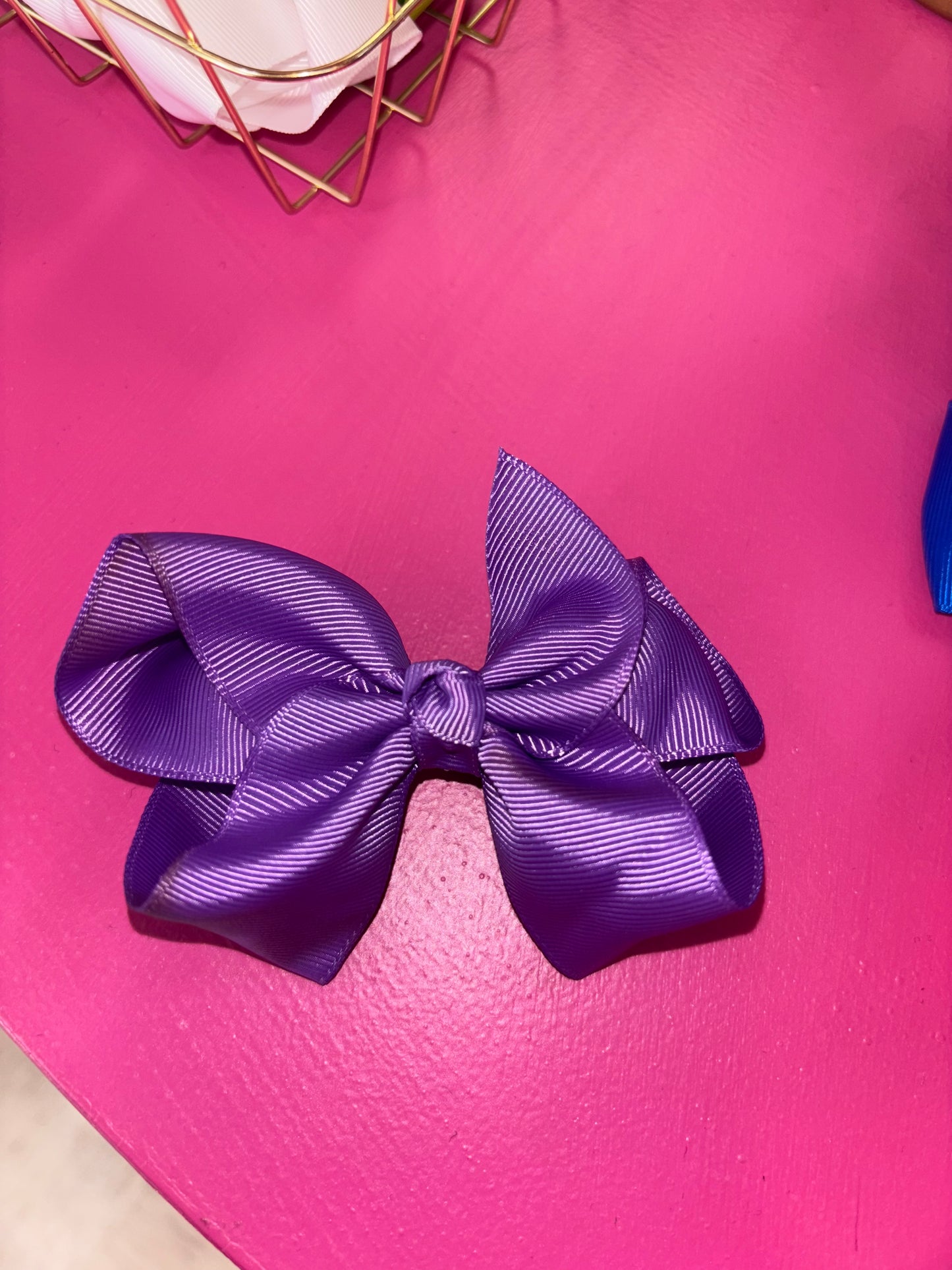 Purple 3in Alligator Clip Bow