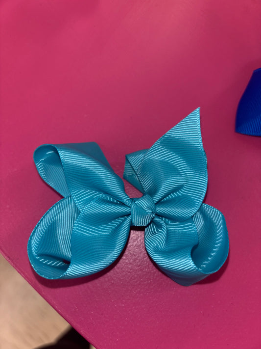 Aqua Blue 3in Alligator Clip Bow