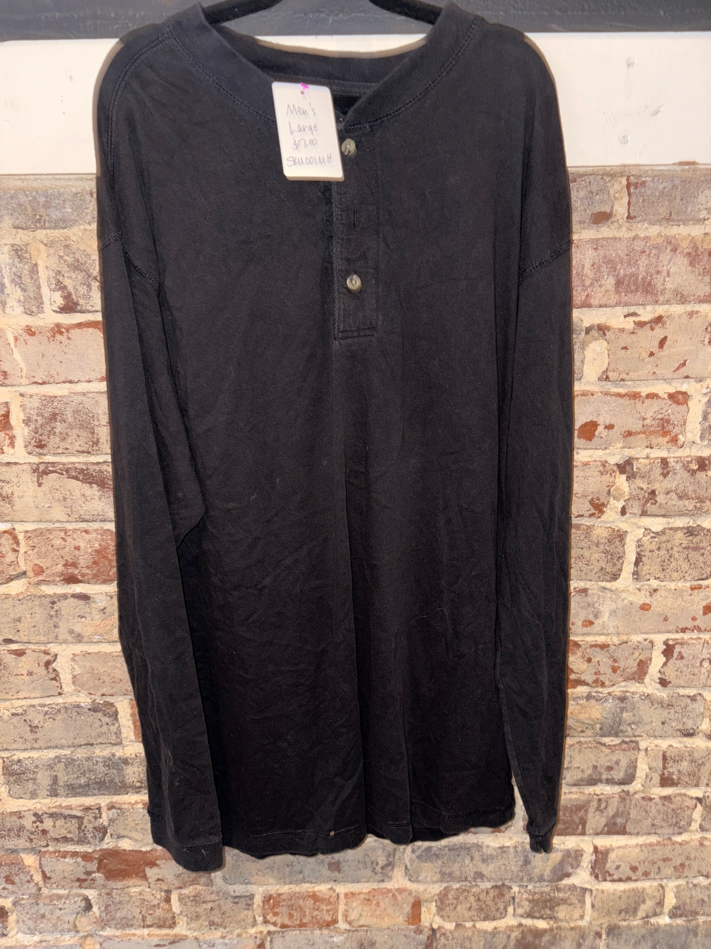 Men’s Black Long Sleeve Shirt Large