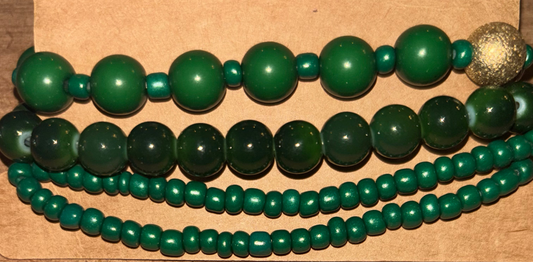 Rounded Green Christmas Bracelet Bundle