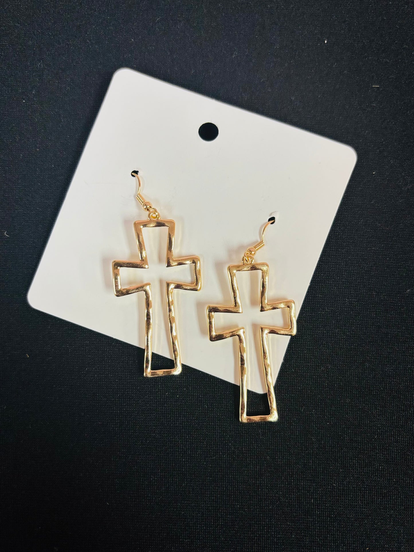 Gold Cross Earrings