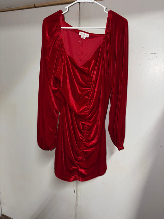 Women’s 1X Red Velvet Formal Gown