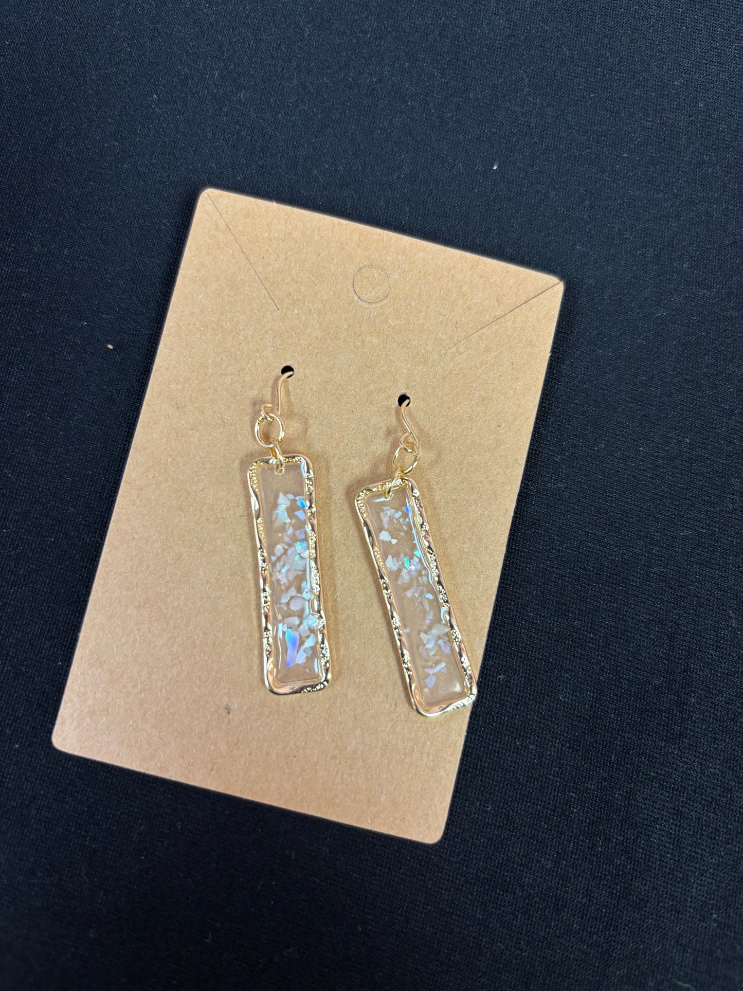 Gold & Clear Glittered Earrings