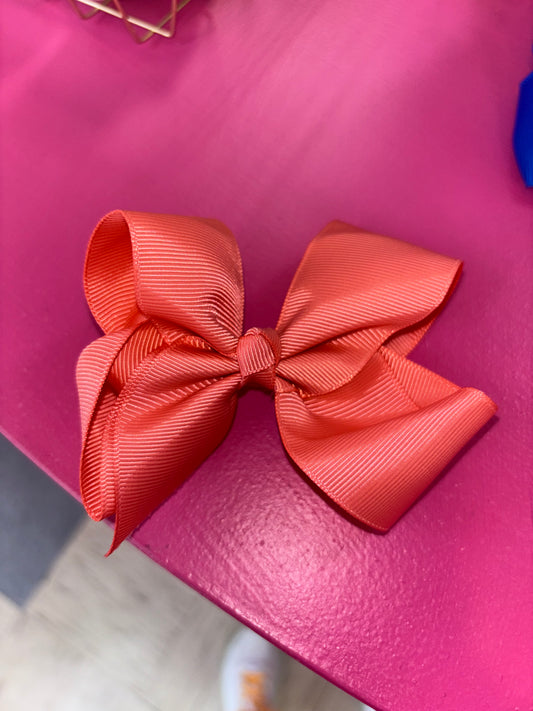 Peach 3in Alligator Clip Bow