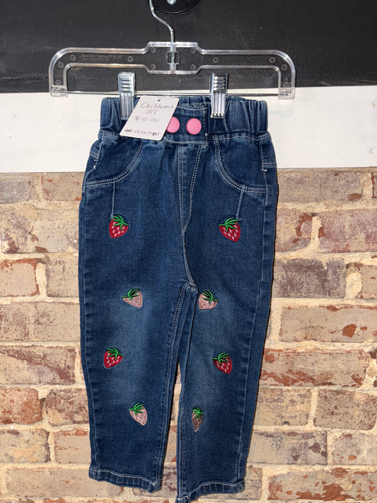 Girls Strawberry 3T Jeans