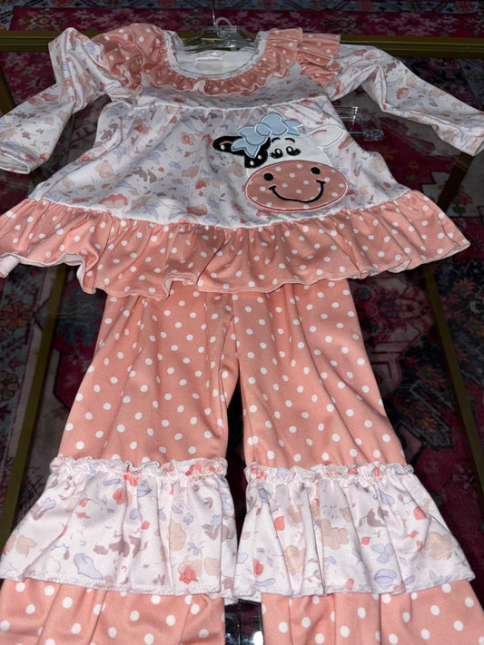 Girls Cow 2 Piece Set