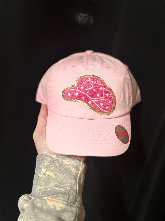 Girls Pink Cow Girl Hat
