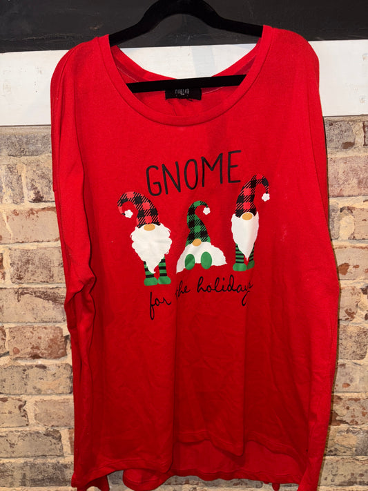 Women’s Gnome Holiday T-Shirt XLarge