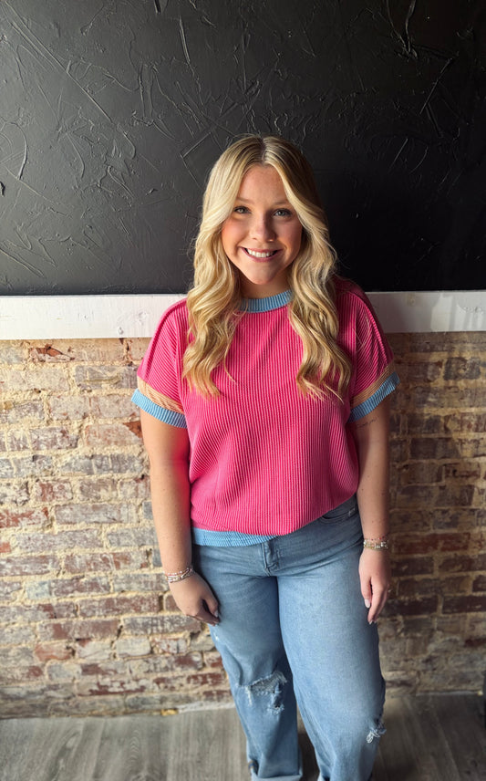 Bubble Popped Ribbed Tee