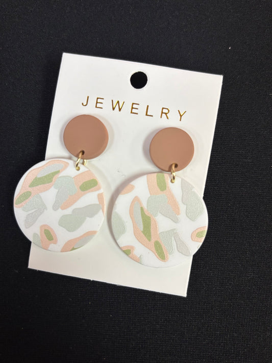 Pink & Blue Circle Earrings