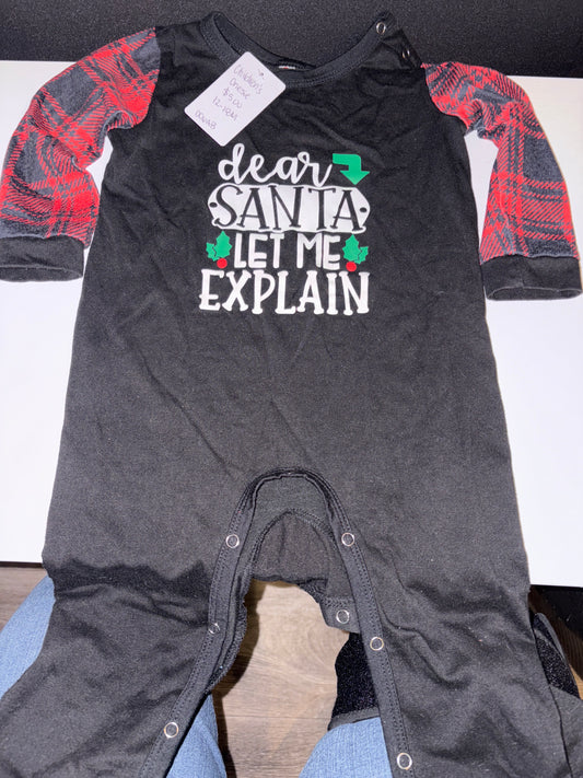 12-18M Dear Santa Let Me Explain Onesie