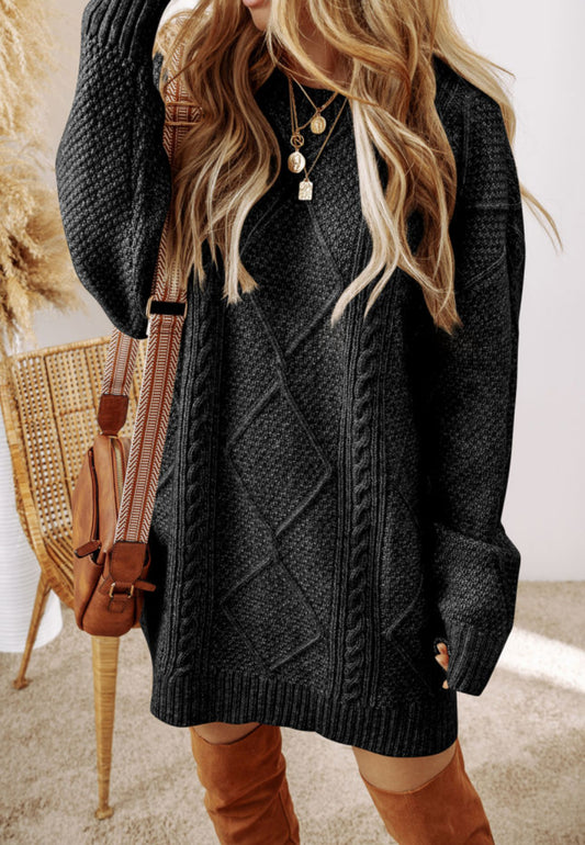 Oversized Black Sweater Dress