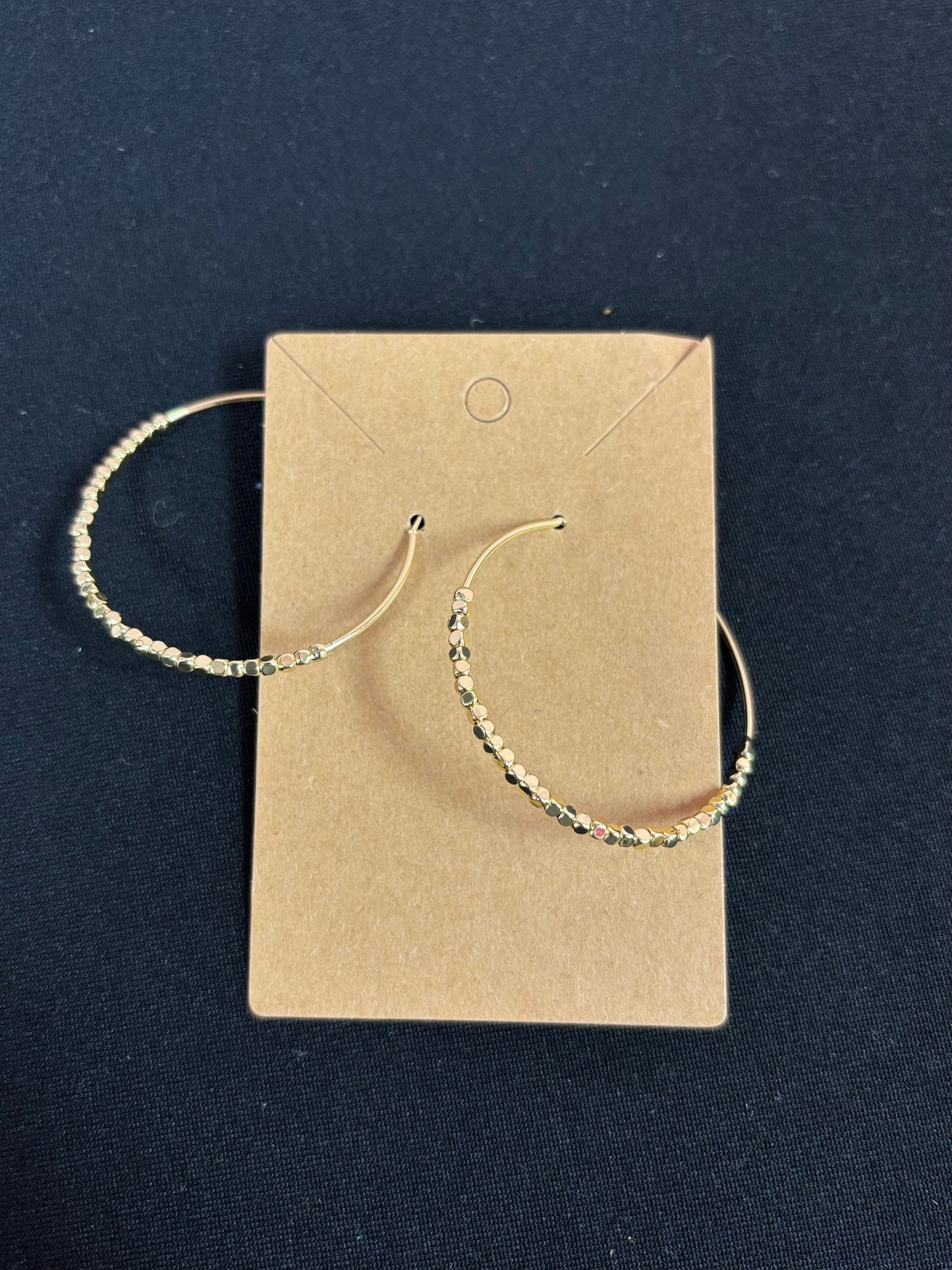 Gold Beaded Hoop Earrings