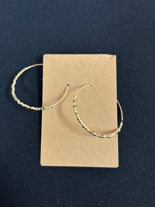 Gold Beaded Hoop Earrings