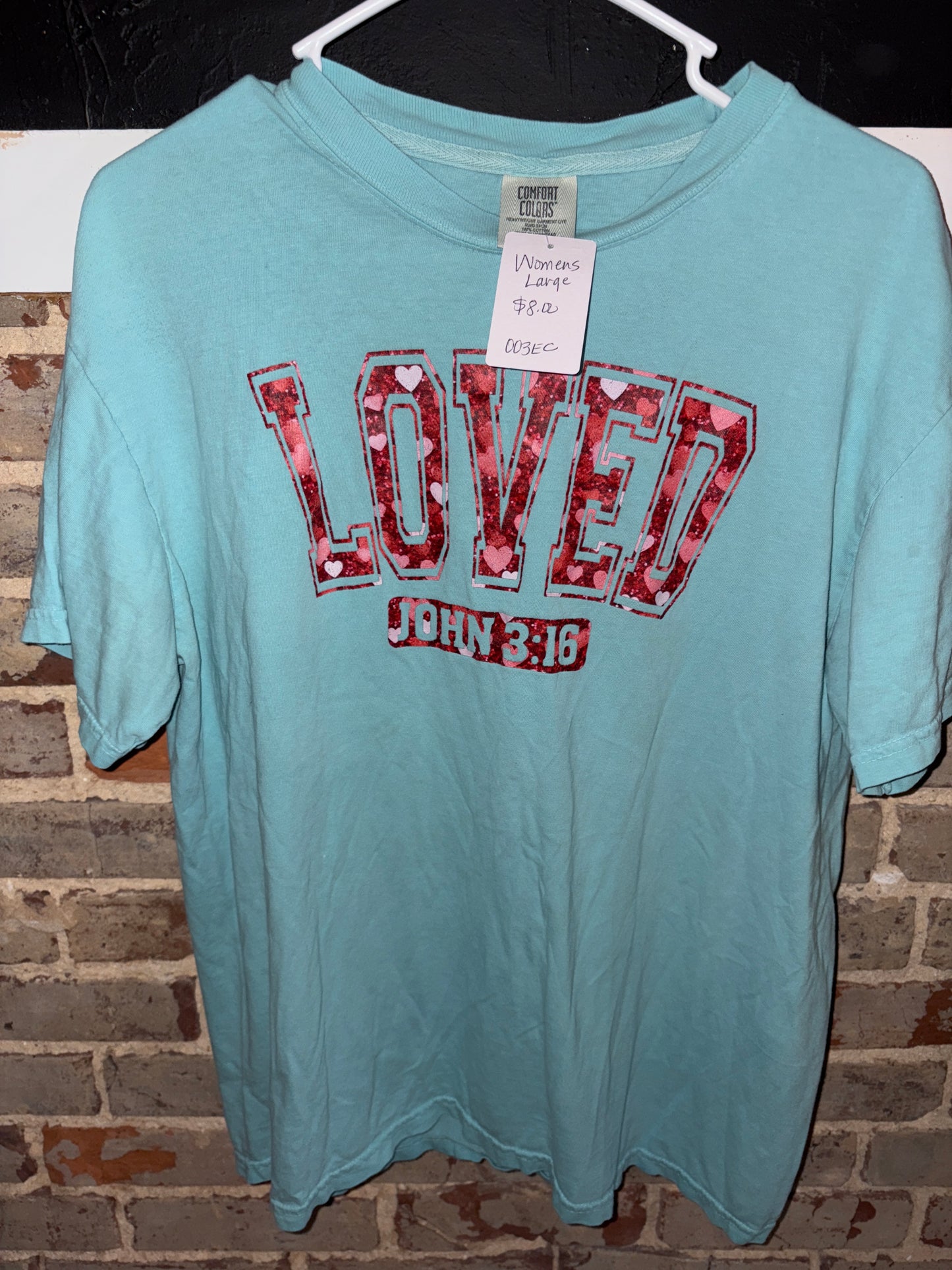 Women’s Loved John 3:16 Tee Large