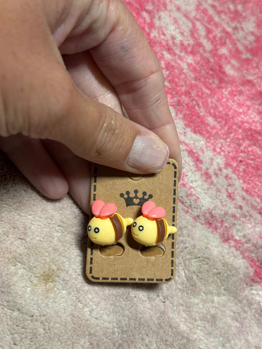 Bumble Bee Clip-on Earrings