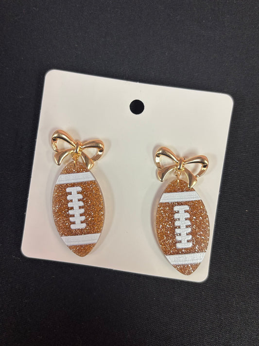 Cheetah Glittered Bow Earrings