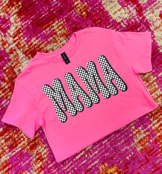 Checkered Mama Tee