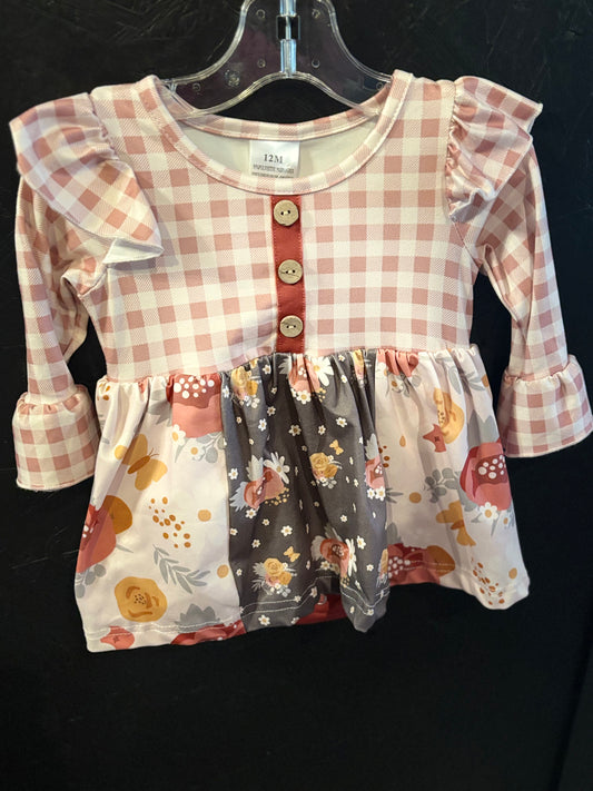 Little Girls Ruffled Floral Dress