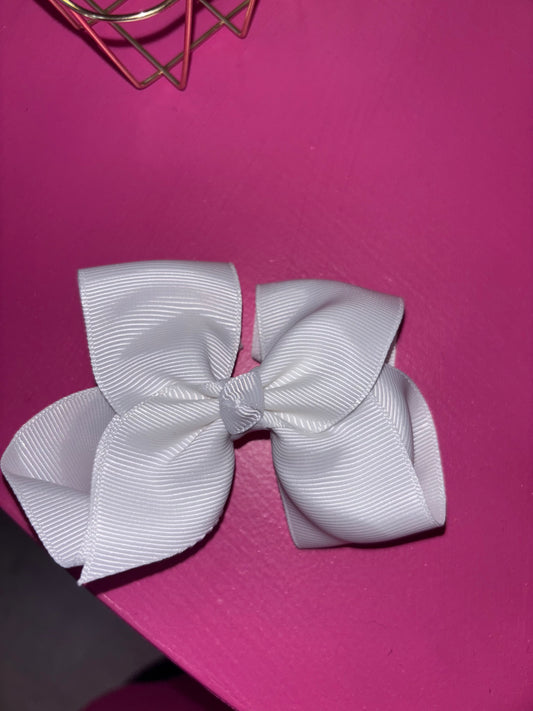 White 3 in Alligator Clip Bow