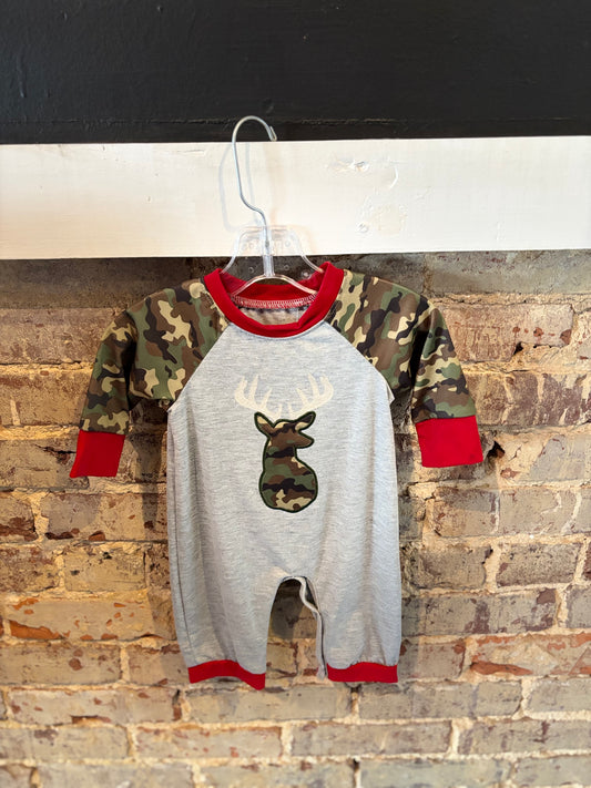 Camouflage Appliqué Deer Romper