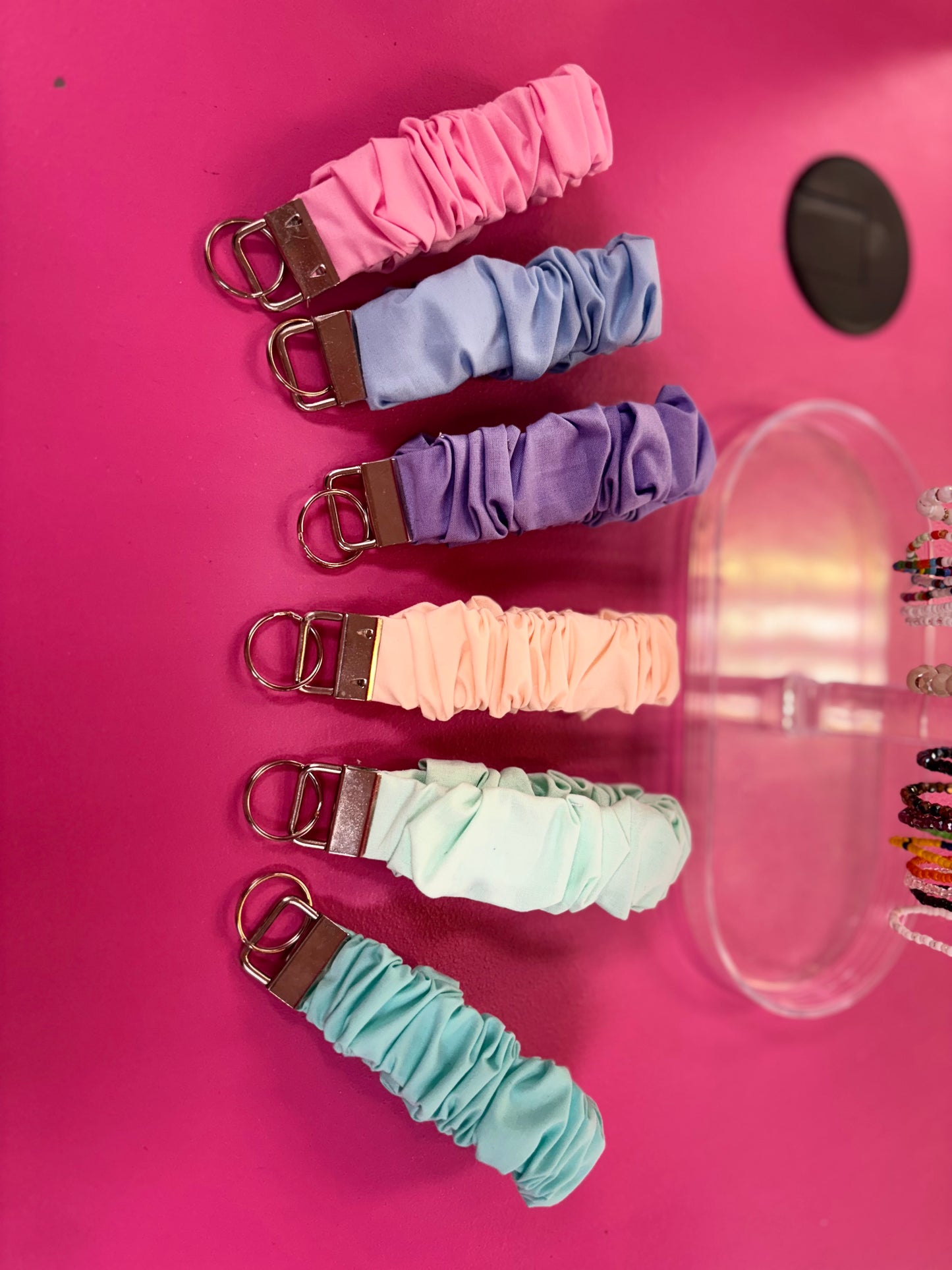 Vibrant Colored Scrunchie Keychain