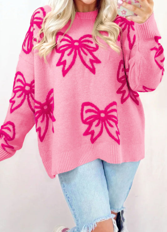 Hot Pink Bow Sweater