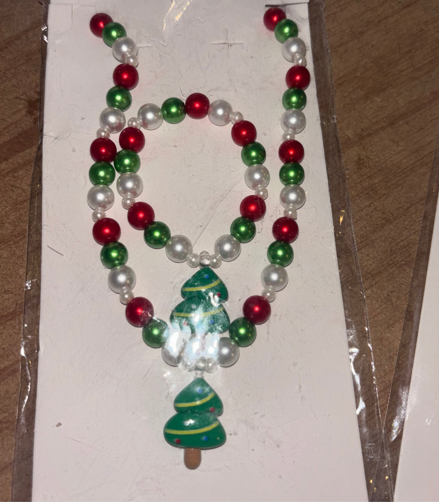 Christmas Tree Necklace and Bracelet Set