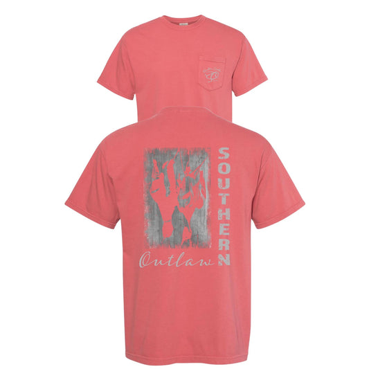 Southern Outlaw Peach Pocket Tee