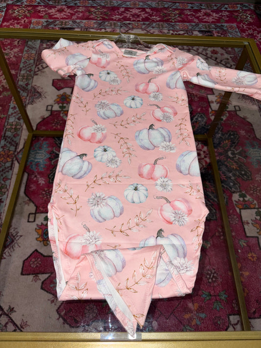 Baby Girl Pumpkin Sleeper Gown