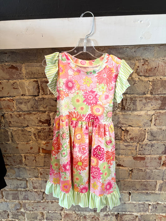 Orange, Pink, and Green Swirl Dress