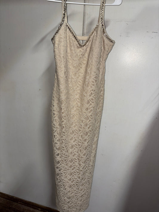 Women’s Size 11 Cream and Sequins Formal Gown