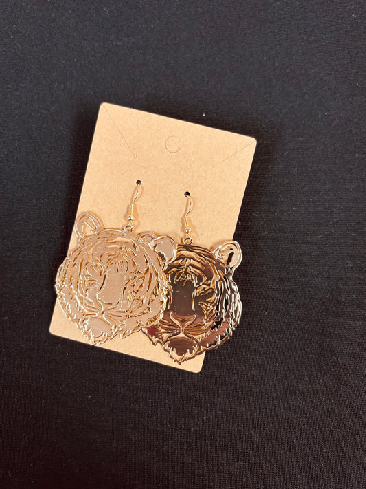 Gold Tiger Earrings